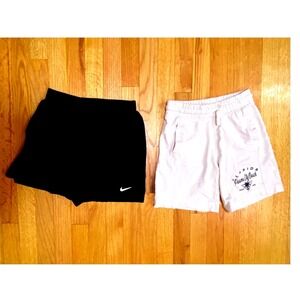 2-Med girls Shorts Nike Athletic Casual Black‎ & White jersey Florida shorts